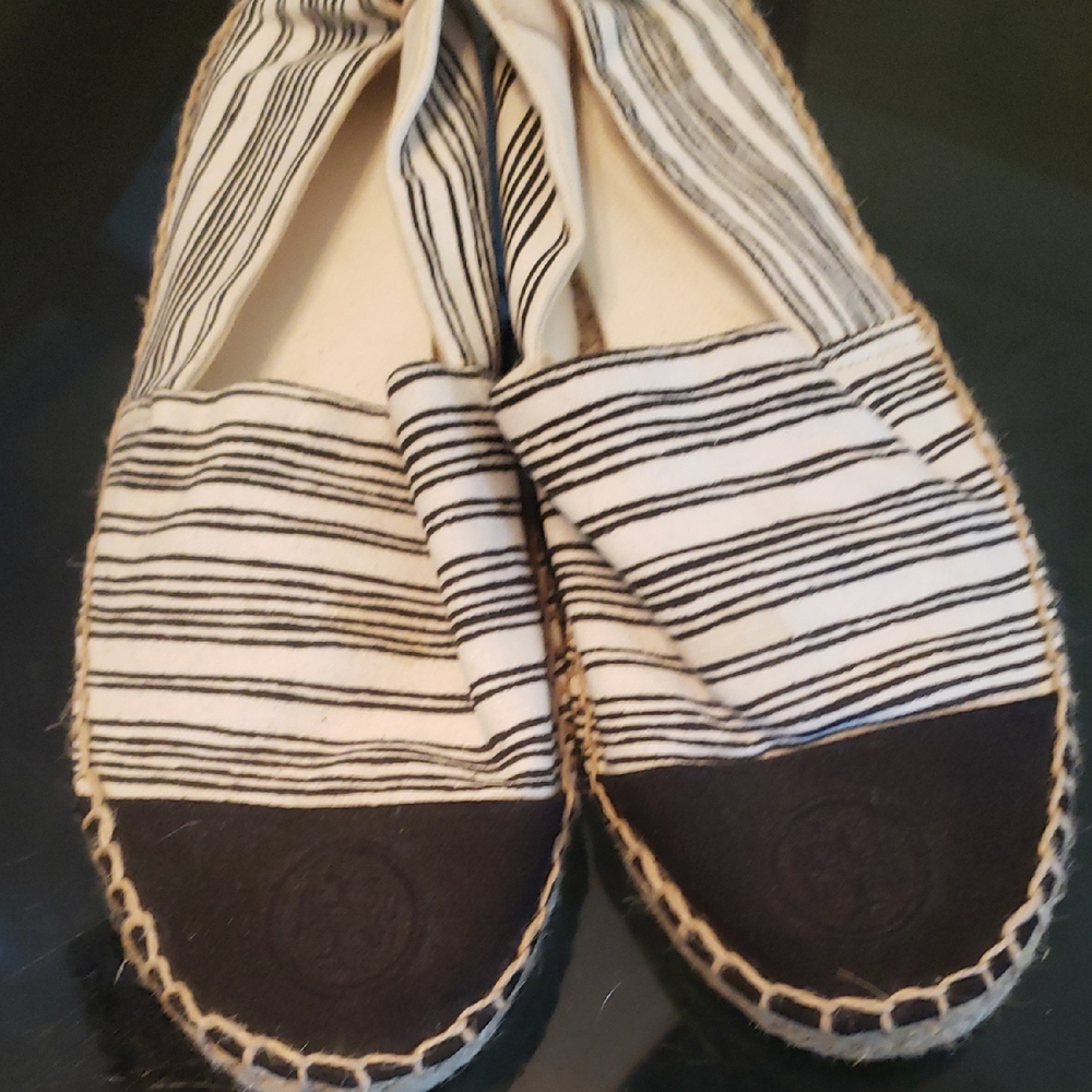 Tory Burch  Black and White Espadrilles